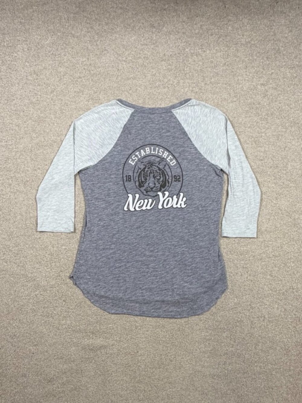 Vintage Abercrombie Fitch Raglan T Shirt Women's Size M Gray Henley